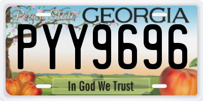 GA license plate PYY9696