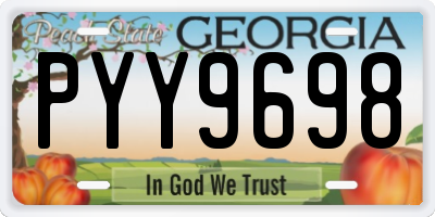 GA license plate PYY9698