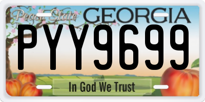 GA license plate PYY9699