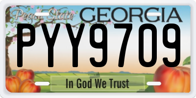 GA license plate PYY9709