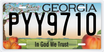 GA license plate PYY9710