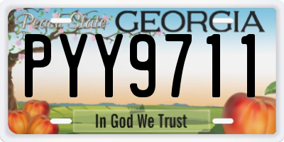 GA license plate PYY9711