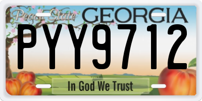 GA license plate PYY9712