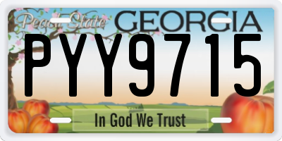 GA license plate PYY9715