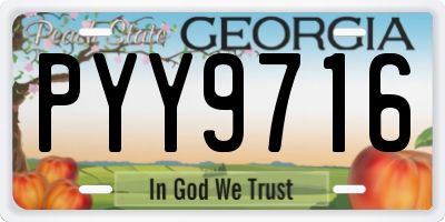 GA license plate PYY9716