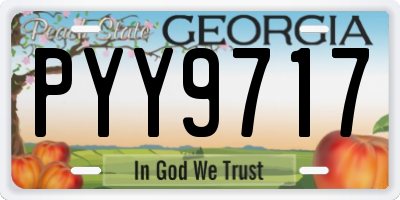 GA license plate PYY9717