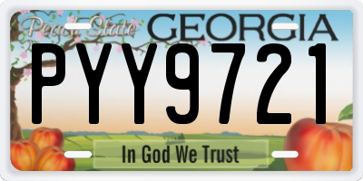 GA license plate PYY9721
