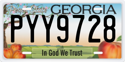 GA license plate PYY9728