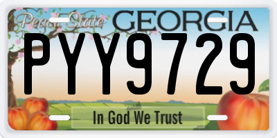 GA license plate PYY9729