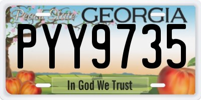 GA license plate PYY9735