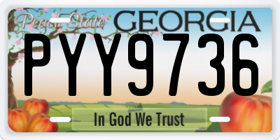 GA license plate PYY9736