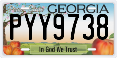 GA license plate PYY9738