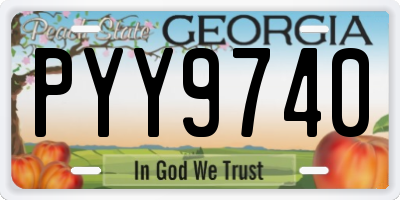 GA license plate PYY9740