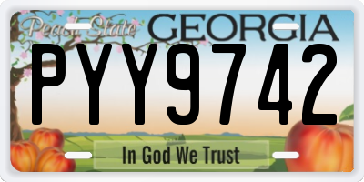 GA license plate PYY9742