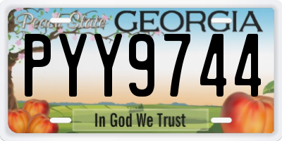 GA license plate PYY9744