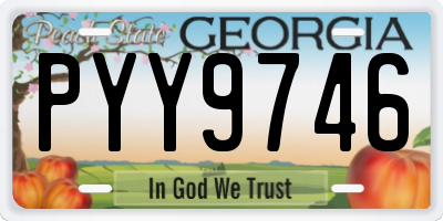 GA license plate PYY9746