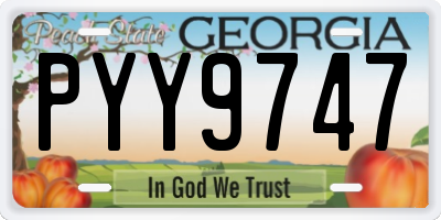 GA license plate PYY9747