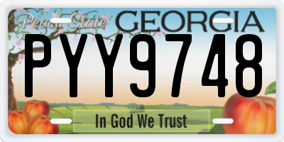 GA license plate PYY9748