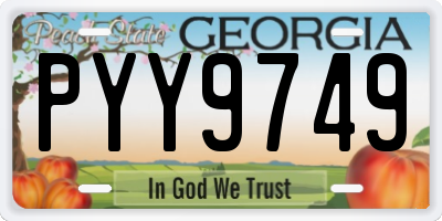 GA license plate PYY9749