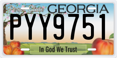 GA license plate PYY9751