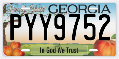 GA license plate PYY9752