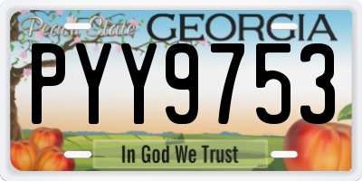 GA license plate PYY9753