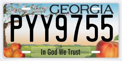 GA license plate PYY9755