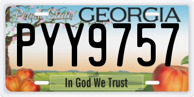 GA license plate PYY9757