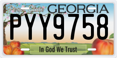 GA license plate PYY9758