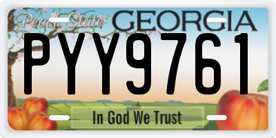 GA license plate PYY9761