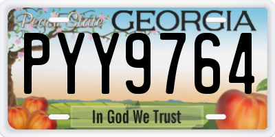 GA license plate PYY9764