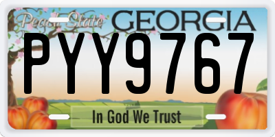 GA license plate PYY9767