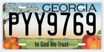 GA license plate PYY9769