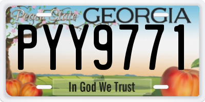 GA license plate PYY9771