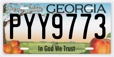 GA license plate PYY9773