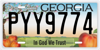 GA license plate PYY9774