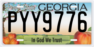 GA license plate PYY9776