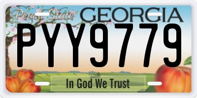 GA license plate PYY9779