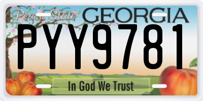 GA license plate PYY9781