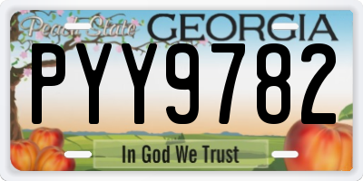 GA license plate PYY9782