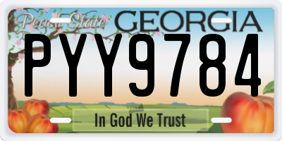 GA license plate PYY9784