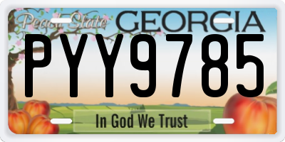 GA license plate PYY9785