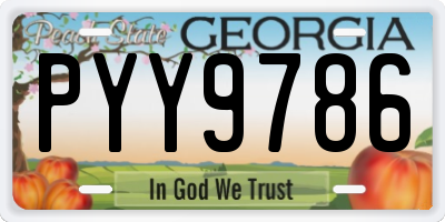 GA license plate PYY9786