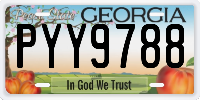 GA license plate PYY9788