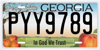 GA license plate PYY9789
