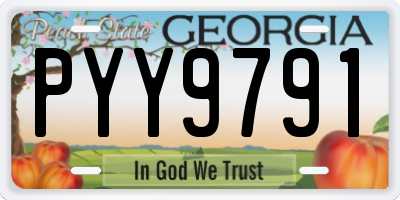 GA license plate PYY9791