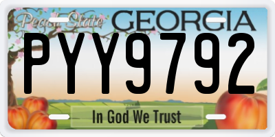 GA license plate PYY9792