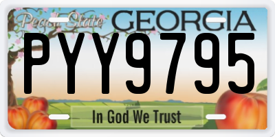 GA license plate PYY9795