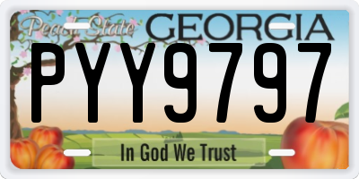 GA license plate PYY9797