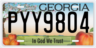 GA license plate PYY9804